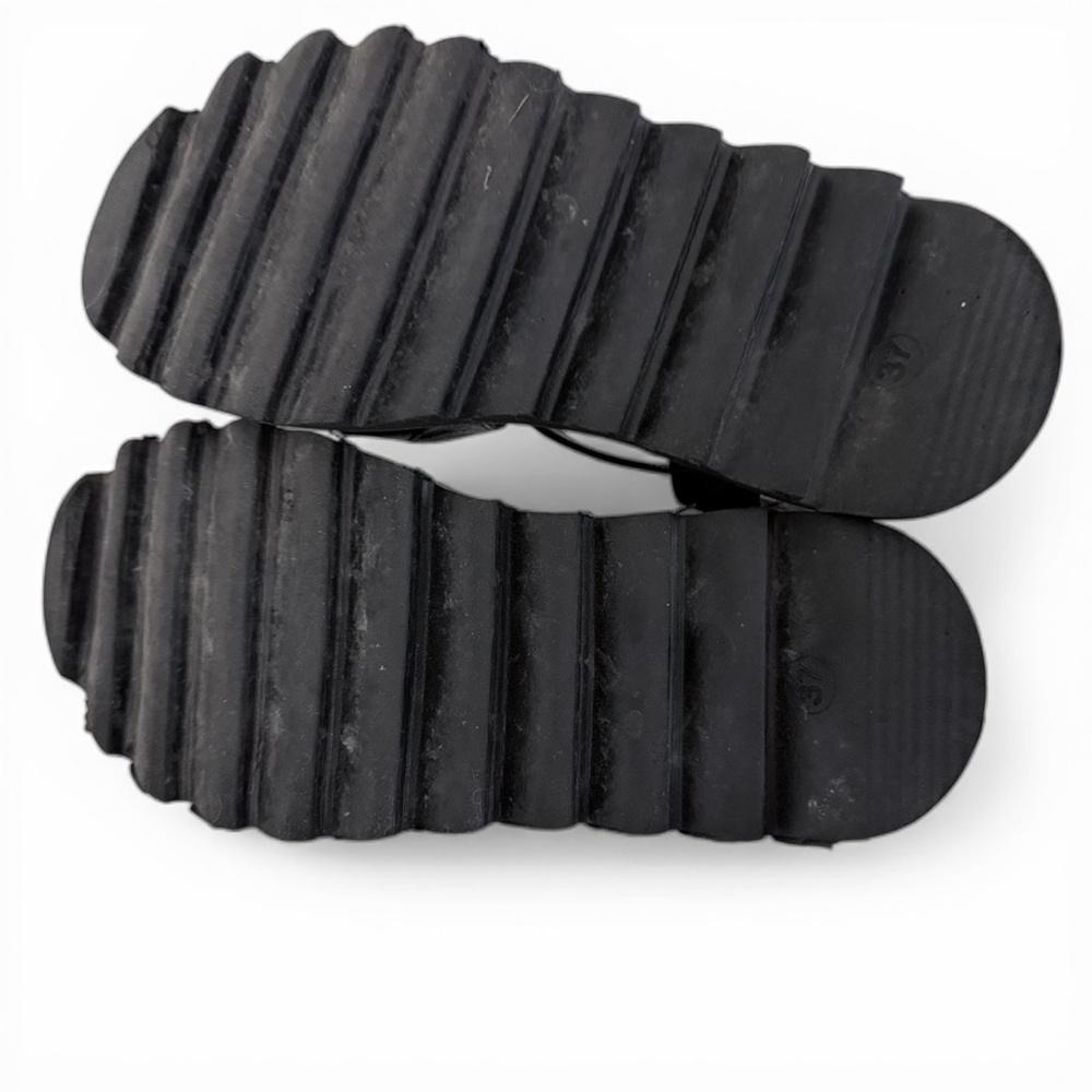 MAGO Black Leather Chunky Lug Sole Sandals Buckle Strap size eu 37 - Picture 8 of 12